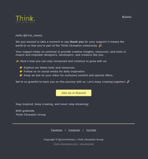 Email Marketin Thank you