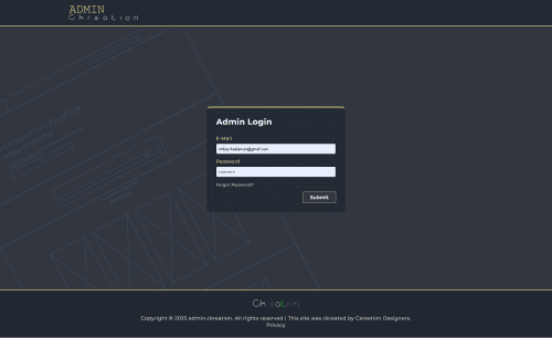 Admin Ckreation Login
