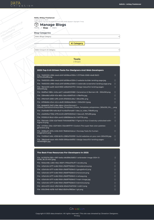 Data Ckreation Login