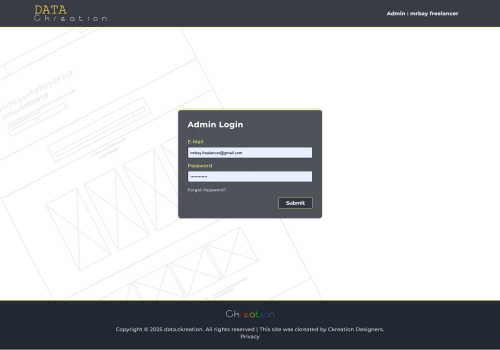 Data Ckreation Login